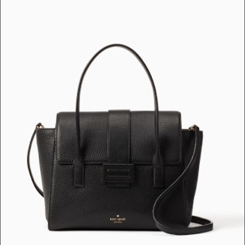 Kate Spade Black Leather Alexa Satchel Carlyle Street